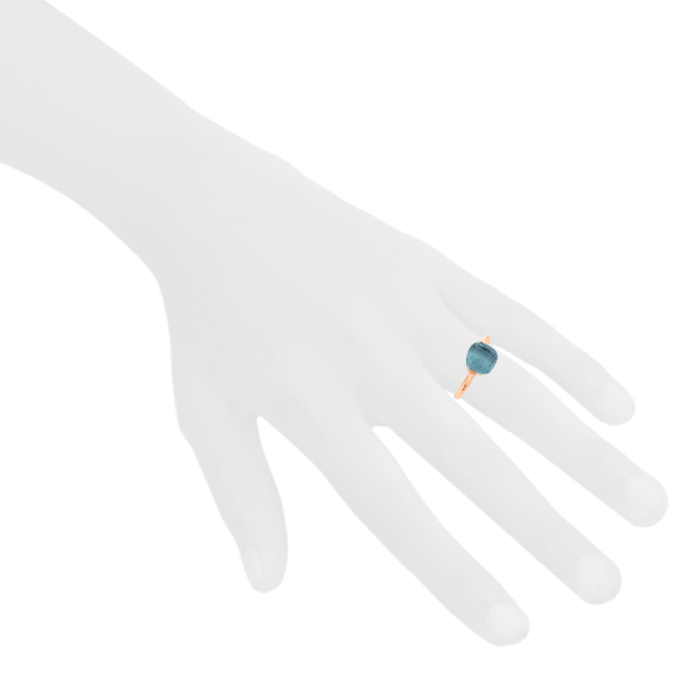 Pomellato Nudo small model ring in pink gold and topaz - Detail D1