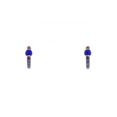 Orecchini a cerchio Pomellato M'ama Non M'ama in oro rosa,  zaffiri e lapislazzuli