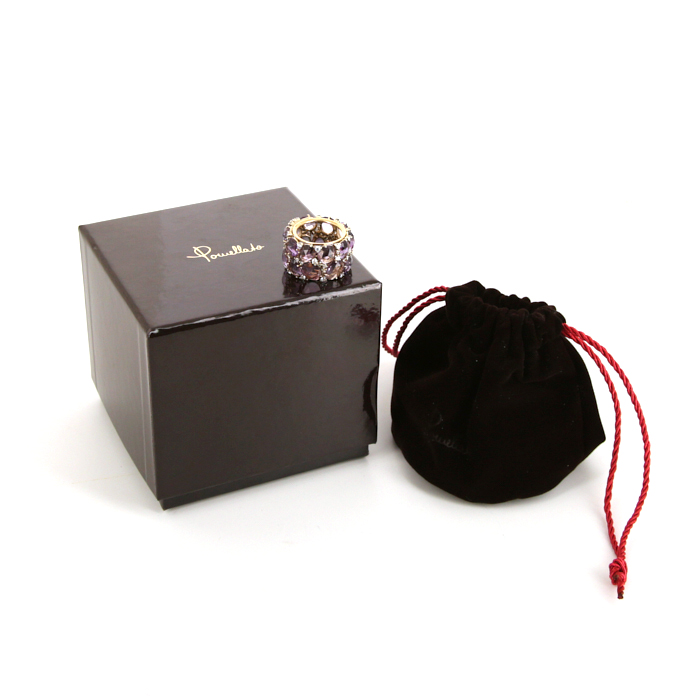 Sortija Pomellato Lulu en oro rosa,  amatista y diamantes - Detail D2