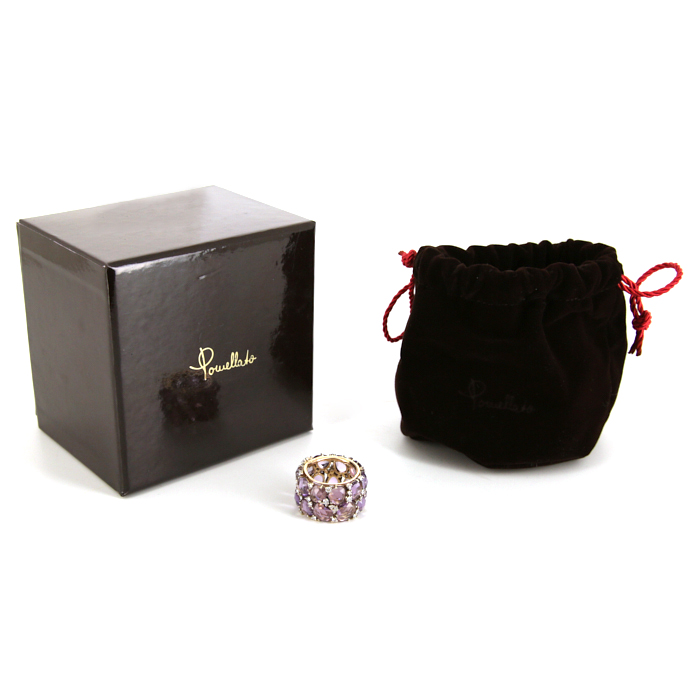 Anello Pomellato Lulu modello grande in oro rosa,  diamanti e ametista - Detail D2