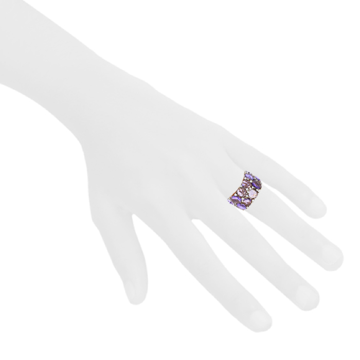 Bague Pomellato Lulu en or jaune,  améthystes et diamants - Detail D1