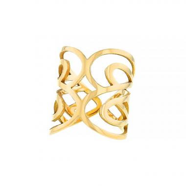 Anello Poiray Coeur Entrelacé in oro giallo