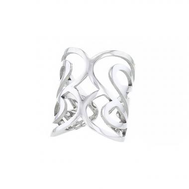 Anello a fascia Poiray Coeur Entrelacé in oro bianco