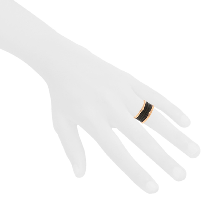 Bague Bulgari B.Zero1 grand modèle en or rose et marbre brun, taille 55 - Detail D1