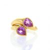 Alexandre REZA 1990's ring in yellow gold and 2 non heated pink Madagascar sapphires - 360 thumbnail
