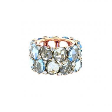 Bague Pomellato Lulu en or rose,  topazes et diamants
