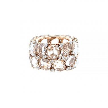 Pomellato Lulu ring in pink gold,  topaz and diamonds