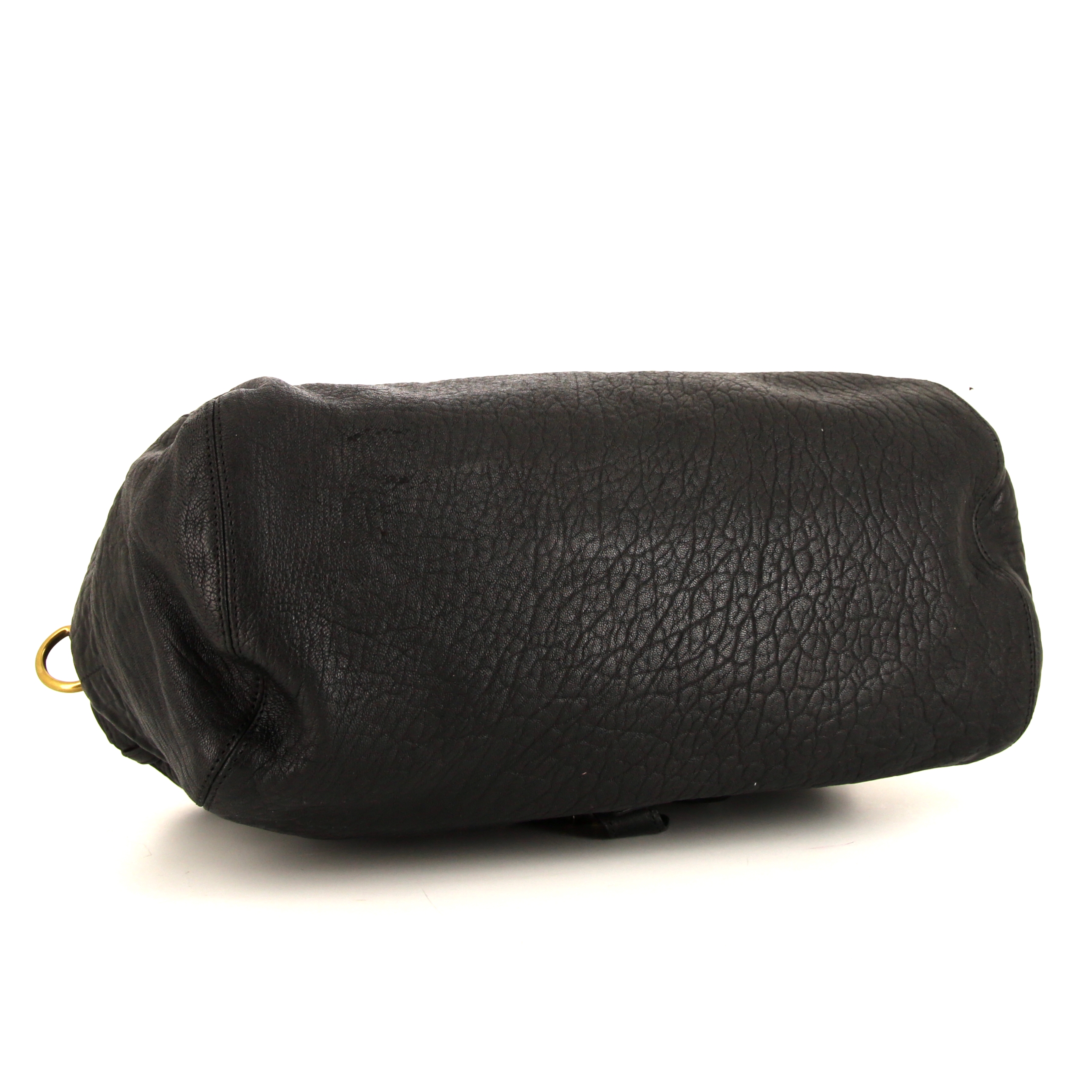 Jerome Dreyfuss Billy M bag in black burnished leather - Detail D4
