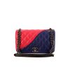 Chanel Mademoiselle shoulder bag in blue, pink, white and black quilted leather - 360 thumbnail