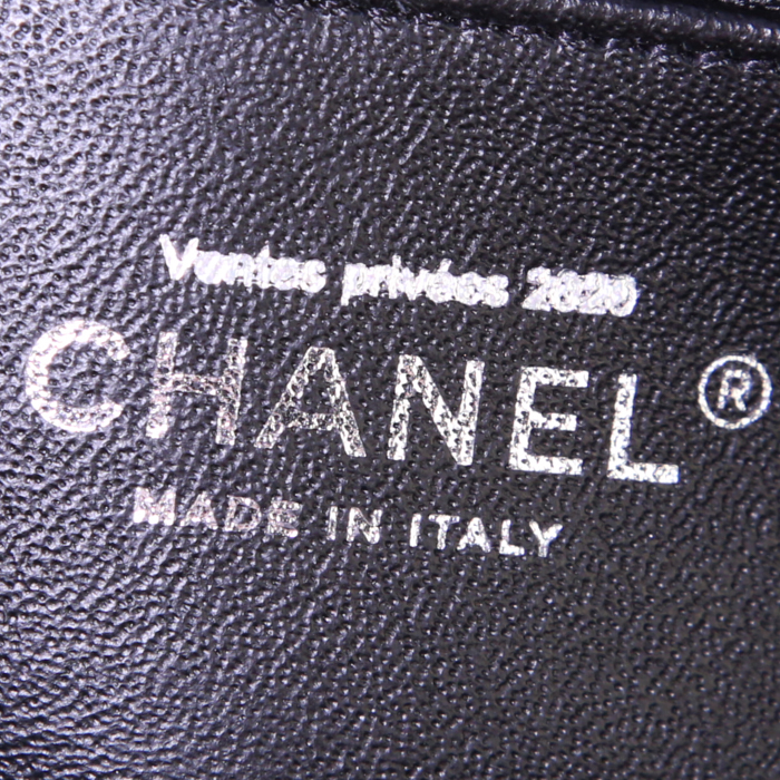 Borsa a tracolla Chanel Mademoiselle in pelle trapuntata blu rosa bianca e nera - Detail D4