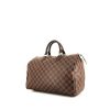 Bolso de mano Louis Vuitton Speedy 35 en lona a cuadros revestida ébano y cuero marrón - 00pp thumbnail