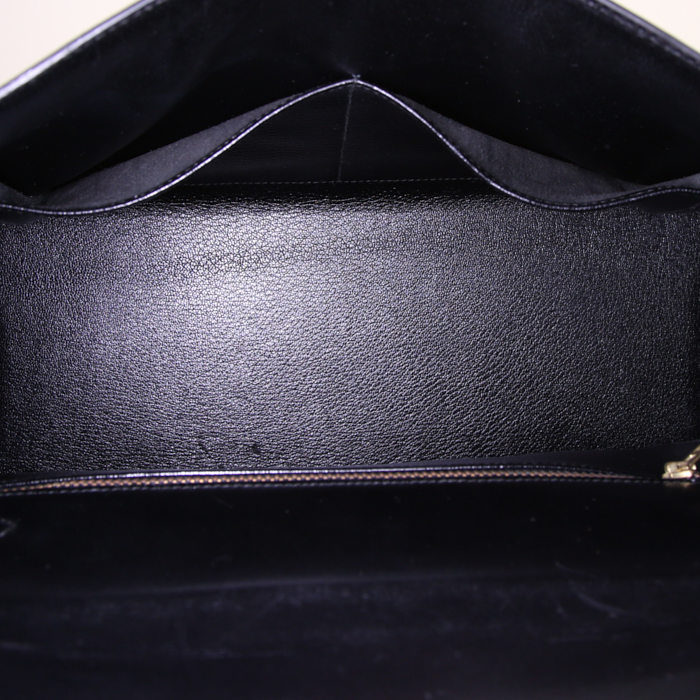 Hermes Kelly 32 cm handbag in black box leather - Detail D3