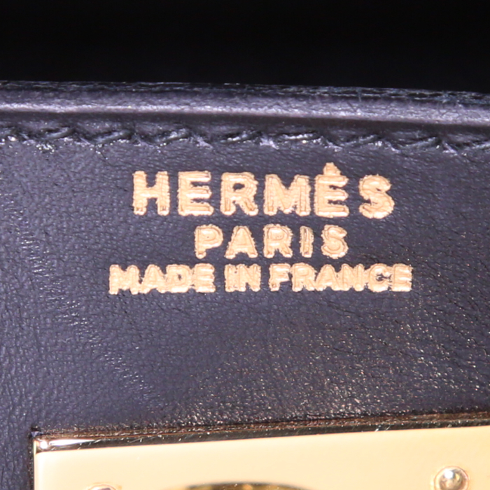 Hermes Kelly 32 cm handbag in black box leather - Detail D4