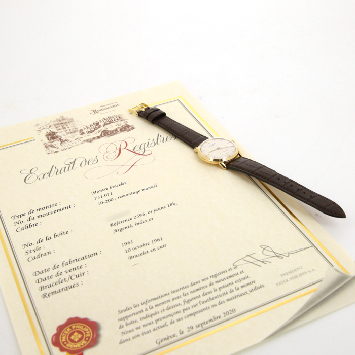 Montre Patek Philippe Calatrava en or jaune Ref :  2596 Vers  1961