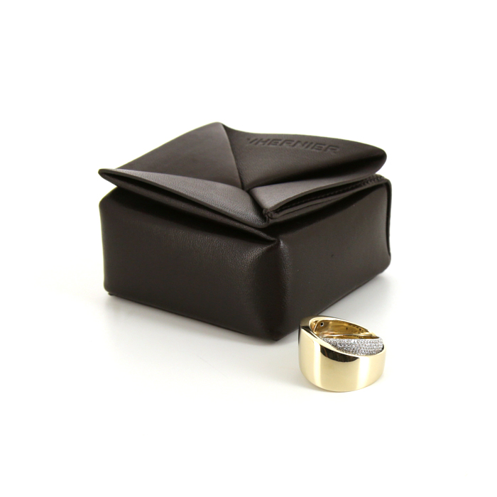 Anello Vhernier Tourbillon in oro giallo,  oro bianco e diamanti - Detail D2