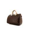 Bolso de mano Louis Vuitton Speedy 35 cm en lona Monogram marrón y cuero natural - 00pp thumbnail