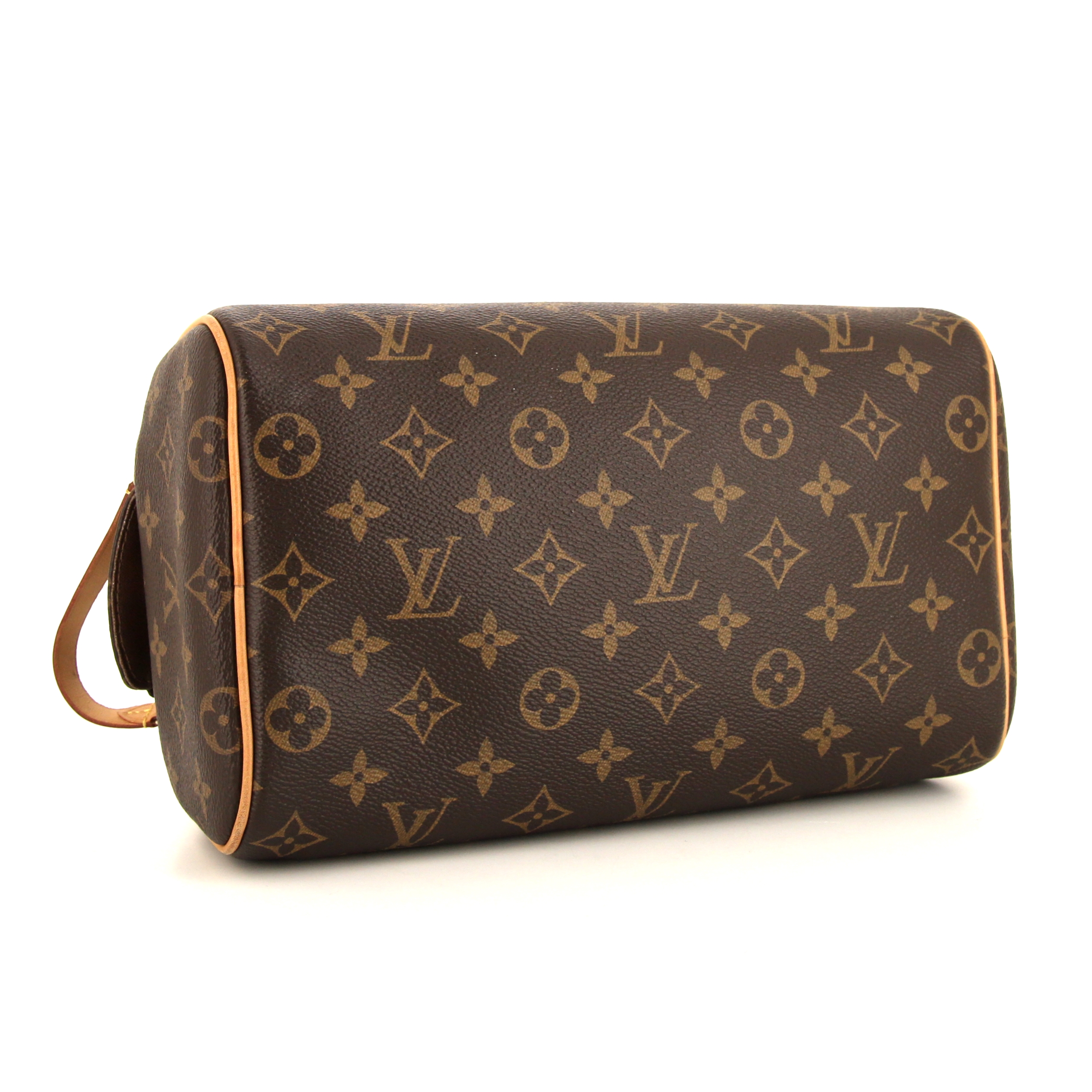 Pochette Louis Vuitton Toiletry in tela monogram e pelle naturale - Detail D4