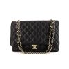 Chanel Timeless Maxi Jumbo handbag in black quilted grained leather - 360 thumbnail