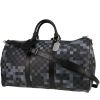 Bolsa de viaje Louis Vuitton Keepall 50 Editions Limitées Pixel en lona revestida gris y negra y cuero negro - 00pp thumbnail