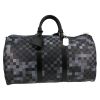 Louis Vuitton  Editions Limitées travel bag  in grey and black coated canvas  and black leather - Detail D1 thumbnail