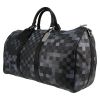 Louis Vuitton Keepall 50 Editions Limitées travel bag  in grey and black coated canvas  and black leather - Detail D2 thumbnail