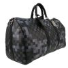 Louis Vuitton Keepall 50 Editions Limitées travel bag  in grey and black coated canvas  and black leather - Detail D3 thumbnail