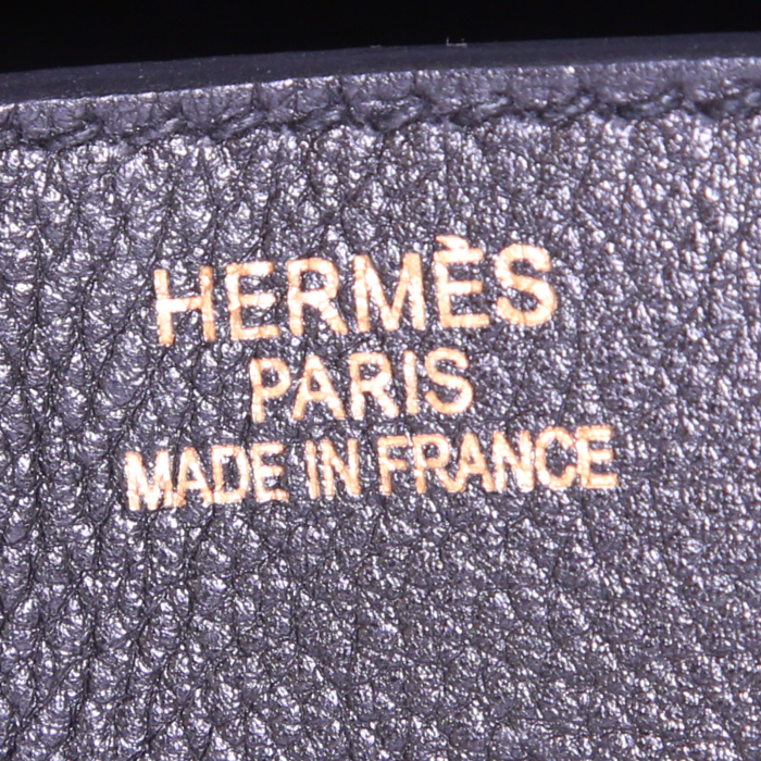 Hermes Birkin 35 cm handbag in black Evercolor calfskin - Detail D3