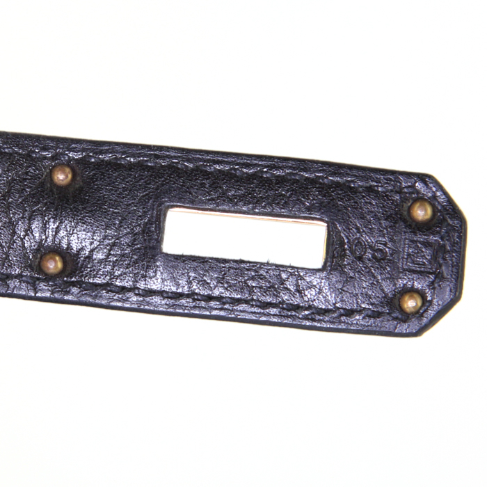 Hermes Birkin 35 cm handbag in black Evercolor calfskin - Detail D4