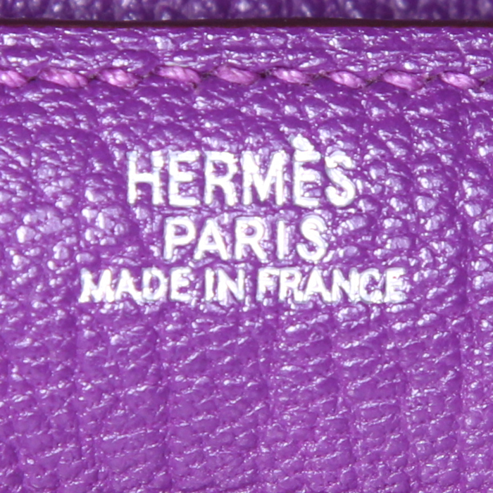Portefeuille Hermès Kelly wallet moyen modèle en chevre violette - Detail D2