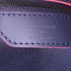 Borsa da viaggio Louis Vuitton Keepall Editions Upside Down Limitées in tela monogram blu bianca e rossa e pelle blu - Detail D4 thumbnail