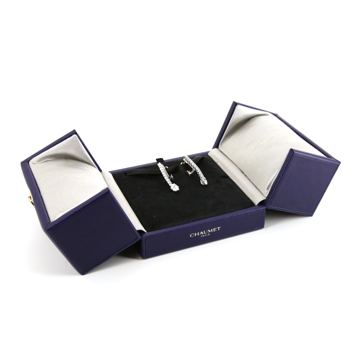 Pendientes colgantes Chaumet Twin Jazz en oro blanco y diamantes - Detail D2