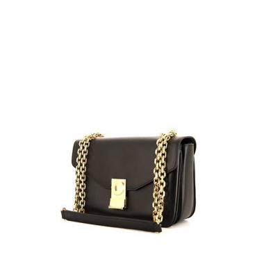 Bolso bandolera Celine C Bag modelo mediano en cuero negro