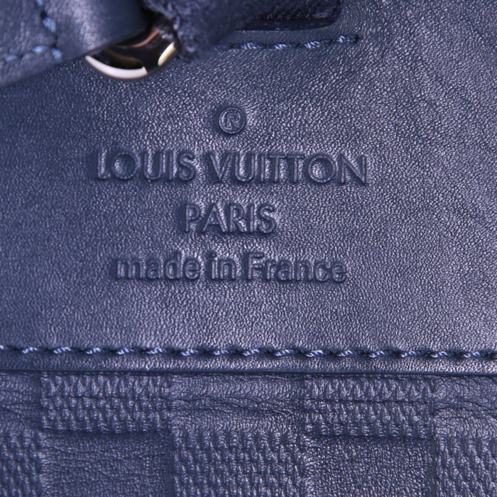 Zaino Louis Vuitton America's Cup in cuoio con fantasia a scacchi blu Cobalt - Detail D3