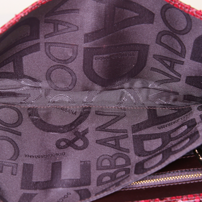 Pochette Dolce & Gabbana en python rouge - Detail D3