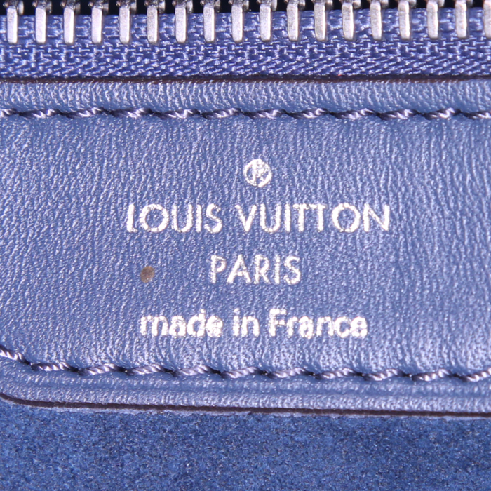 Sac de voyage Louis Vuitton Keepall 45 en cuir épi bleu - Detail D4