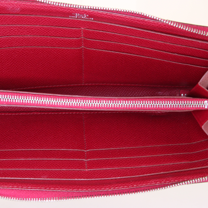 Portafogli Hermes Silkin in pelle Epsom rossa - Detail D2