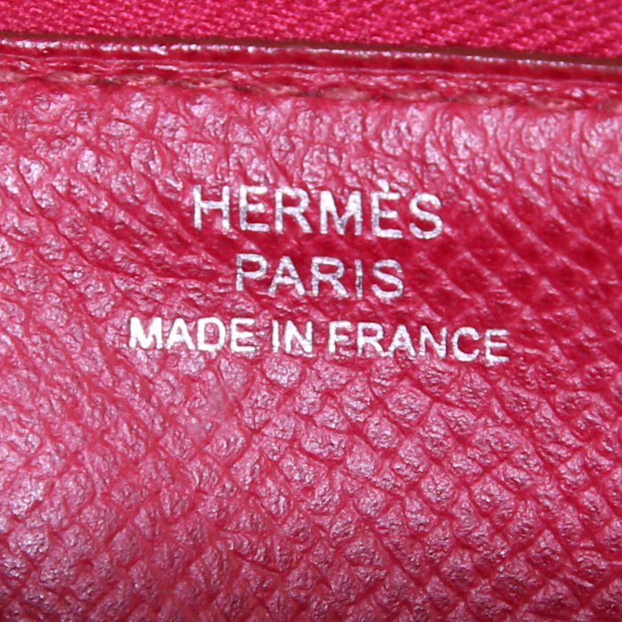 Portafogli Hermes Silkin in pelle Epsom rossa - Detail D3