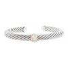 David Yurman Cable Classique bangle in silver,  yellow gold and diamonds - 00pp thumbnail