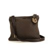 Gucci shoulder bag in brown monogram canvas and brown leather - 360 thumbnail