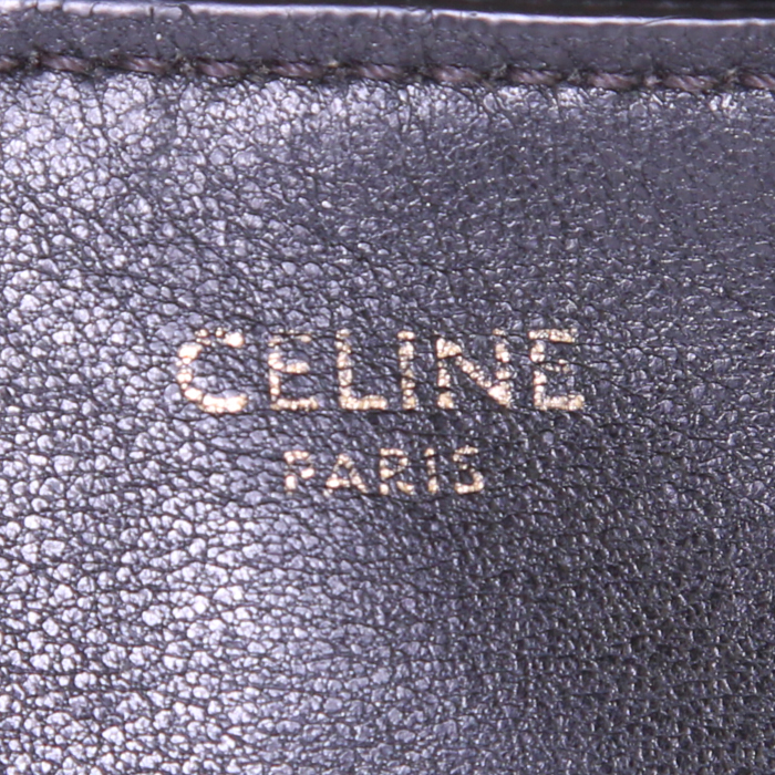 Céline Trio shoulder bag in black grained leather - Detail D3