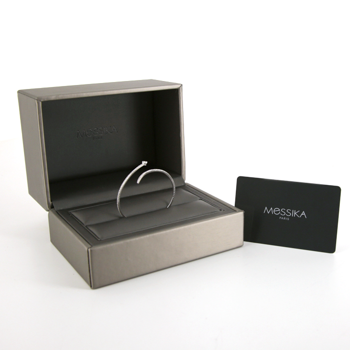 Brazalete Messika Snake S en oro blanco y diamantes - Detail D2