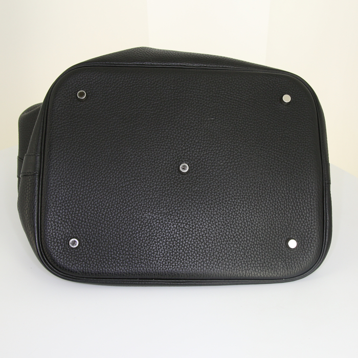 Sac à main Hermes Picotin grand modèle en cuir togo noir - Detail D4