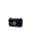 Gucci GG Marmont mini shoulder bag in blue quilted velvet - 00pp thumbnail