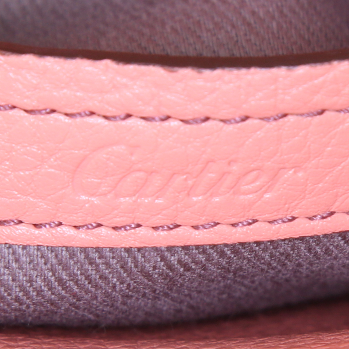 Cartier C de Cartier mini shoulder bag in pink grained leather - Detail D4