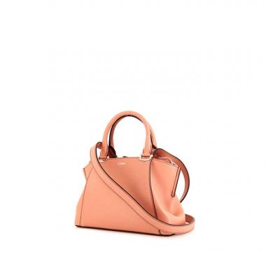 Borsa a tracolla Cartier C de Cartier mini in pelle martellata rosa