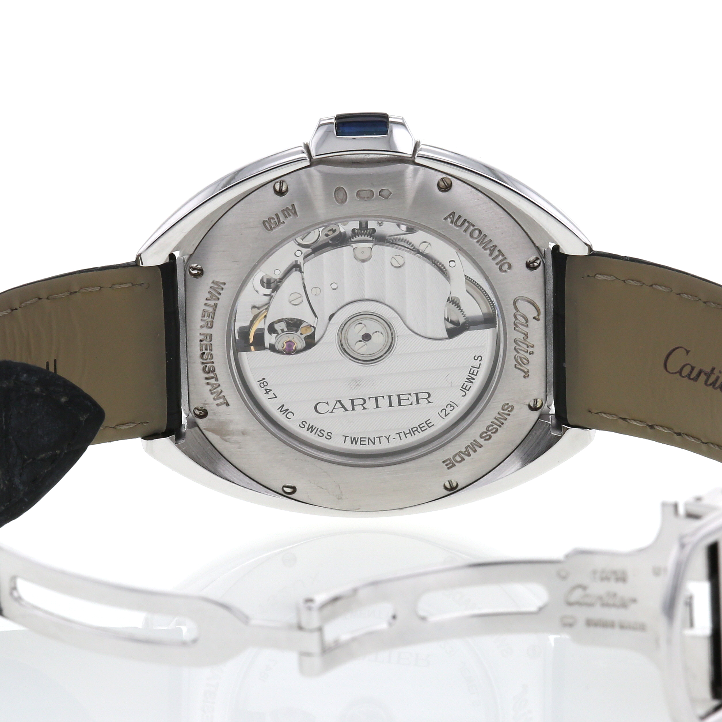 Reloj Cartier Clé de oro blanco Ref :  3849 Circa  2010 - Detail D2
