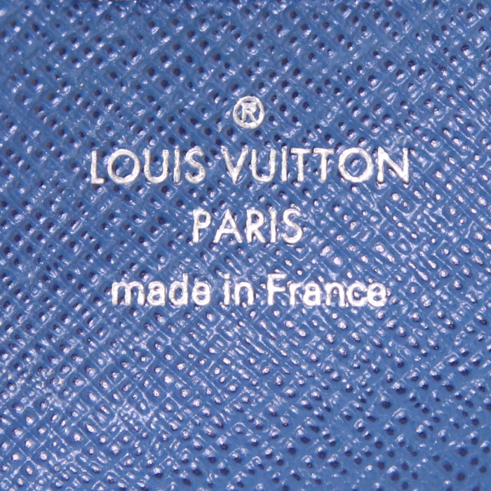 Borsa a tracolla Louis Vuitton Monceau in pelle Epi blu - Detail D4