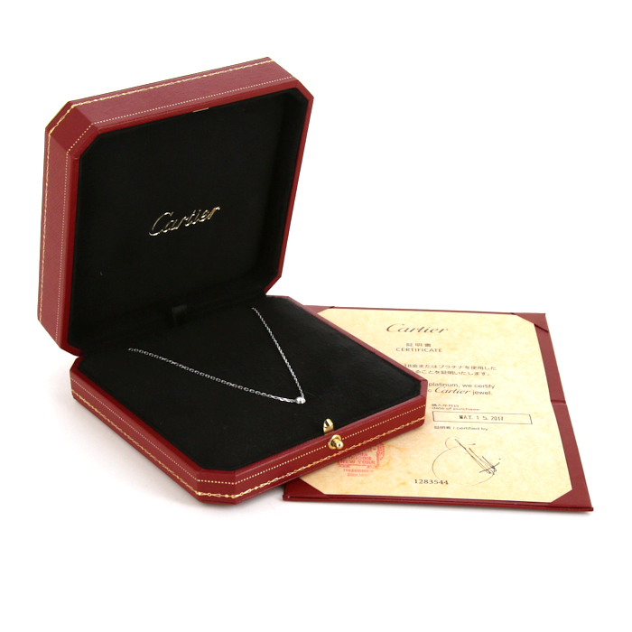 Collar Cartier Diamant Léger modelo pequeño en oro blanco y diamante - Detail D2