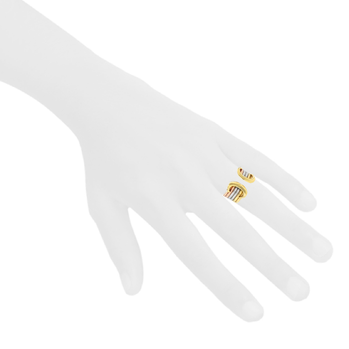 Bague ouverte Cartier C de Cartier grand modèle en or jaune,  or rose et or blanc - Detail D1