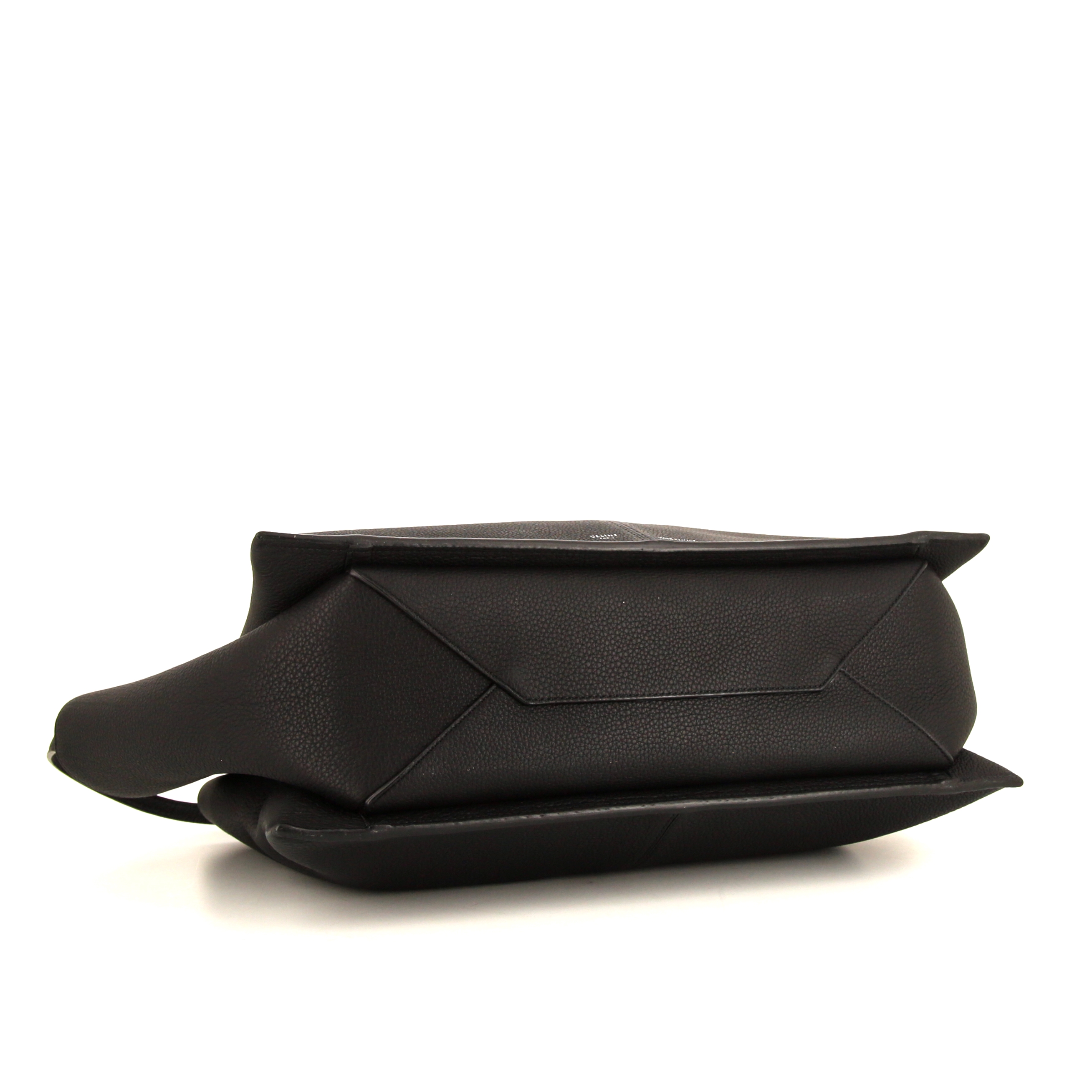 Sac à main Celine Tri-Fold en cuir noir - Detail D4